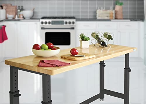 Heavy Duty Adjustable Workbench with Solid Wood Top