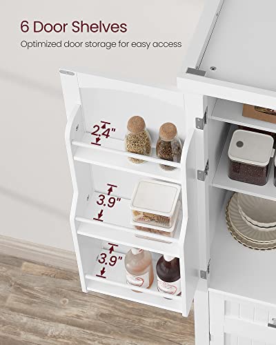 White Tall Pantry Cabinet with Ample Storage Space