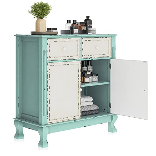 Rustic Wood Sideboard Cabinet, Vintage Farmhouse Accent - Abbey