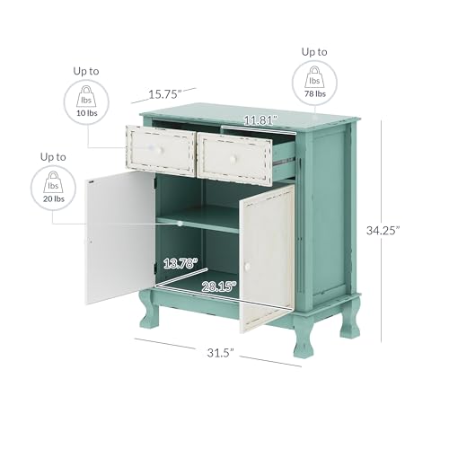 Rustic Wood Sideboard Cabinet, Vintage Farmhouse Accent - Abbey