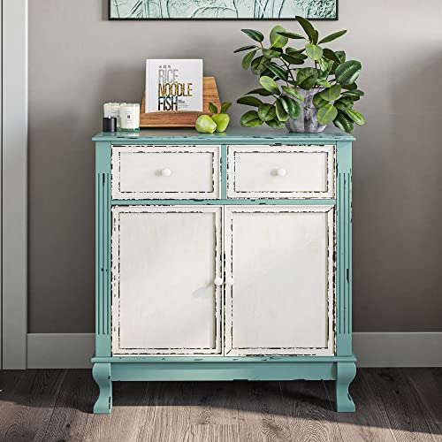 Rustic Wood Sideboard Cabinet, Vintage Farmhouse Accent - Abbey