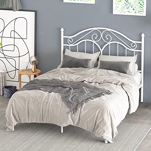Vintage Headboard Metal Bed Frame with Storage Space