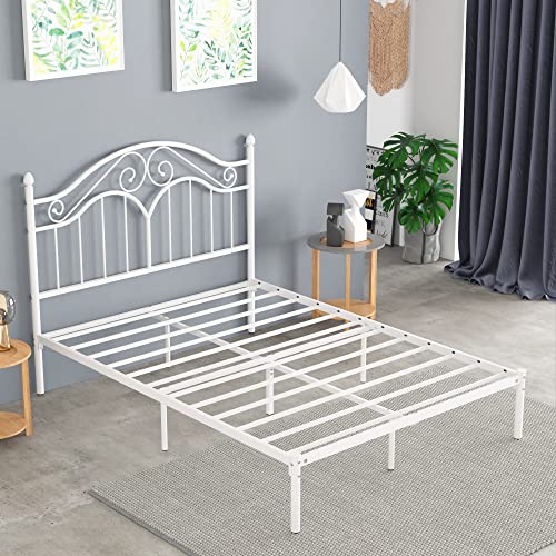 Vintage Headboard Metal Bed Frame with Storage Space