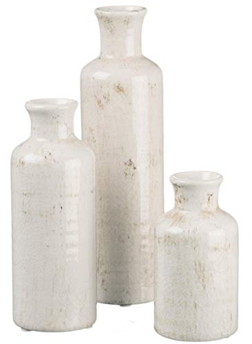 Sullivans White Ceramic Vase Set - Farmhouse Decor