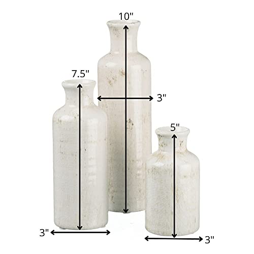 Sullivans White Ceramic Vase Set - Farmhouse Decor