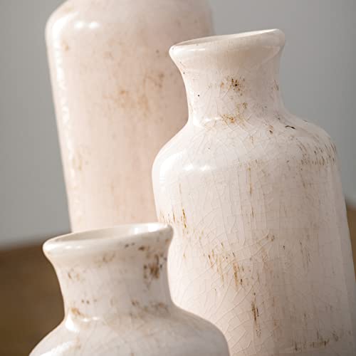 Sullivans White Ceramic Vase Set - Farmhouse Decor