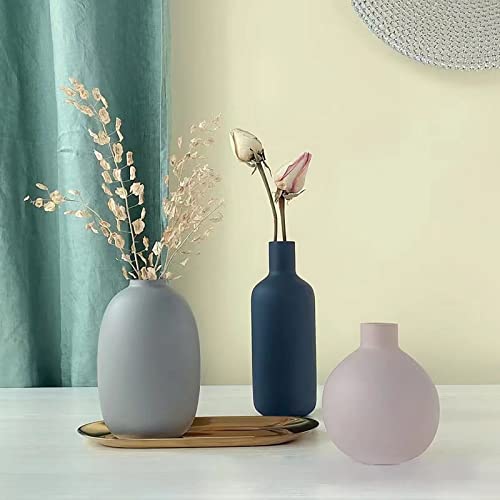 Set of 3 Neutral Modern Farmhouse Vases for Home