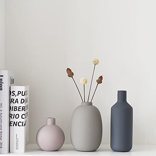 Set of 3 Neutral Modern Farmhouse Vases for Home