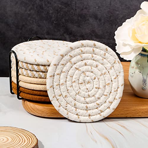 Mckanti Minimalist Drink Coaster Set, 8 Pcs, 4 Colors