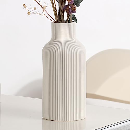 Minimalist White Ceramic Vase for Home Decor Ideas