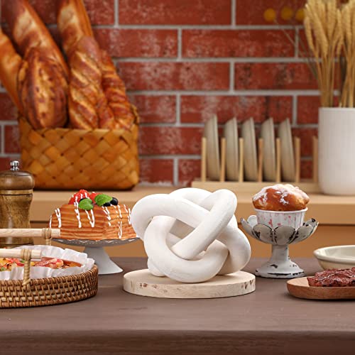 Hand carved wood chain link decorative objects (White)