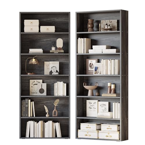 6-Tier Iron Bookshelf Set for Stylish Home Storage
