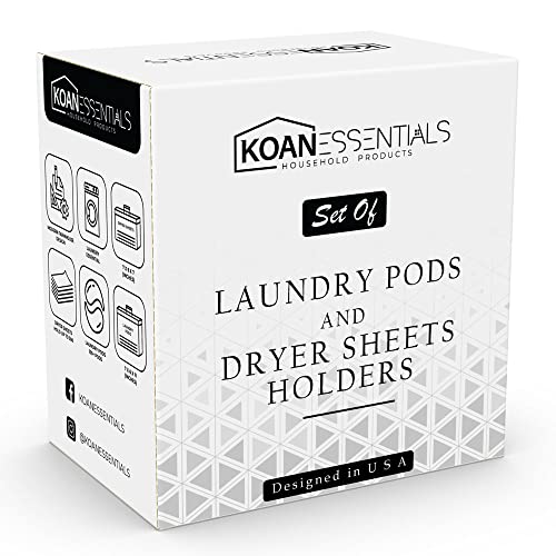 Farmhouse Metal Laundry Pods Container with Dryer Sheet Holder