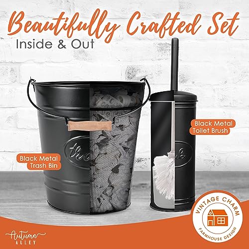 Autumn Alley Farmhouse Bathroom Set - Rustic Black Décor