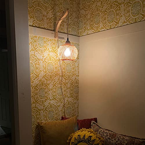 Handcrafted Bamboo Lantern Wall Sconces for Farmhouse Decor
