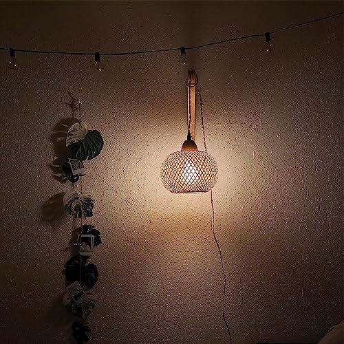 Handcrafted Bamboo Lantern Wall Sconces for Farmhouse Decor