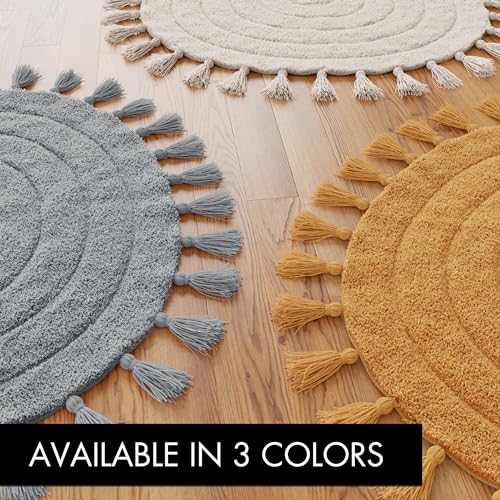 Boho Tassel Rug - Soft Half Circle Cotton Mat