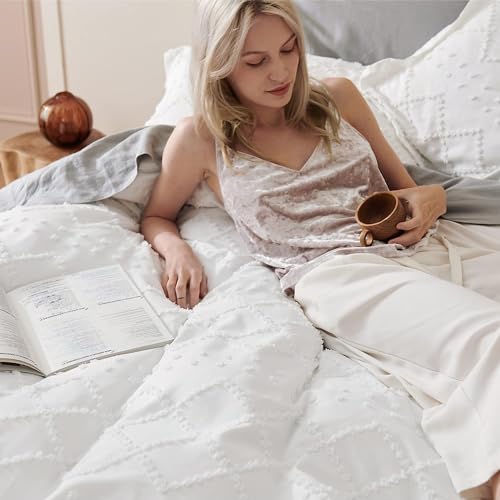 Boho Queen Duvet Cover Set - Shabby Chic Embroidered