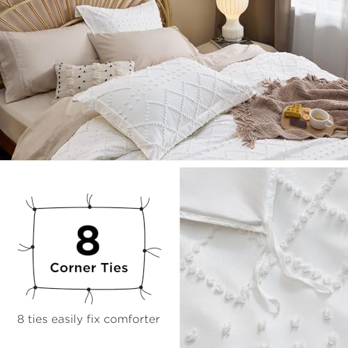 Boho Queen Duvet Cover Set - Shabby Chic Embroidered