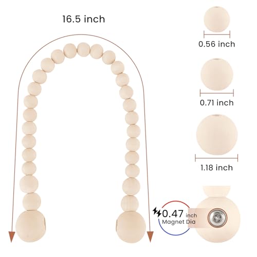 Wood Bead Curtain Tiebacks for Boho Bedroom Decor