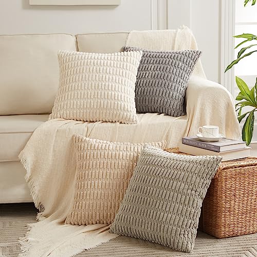 Neutral Cloth 4-Pack Pillow Covers for Home Decor
