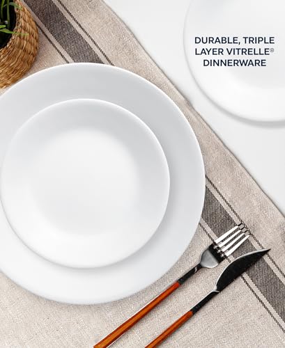 18-Piece Lightweight Corelle Dinnerware Set, Winter Frost White