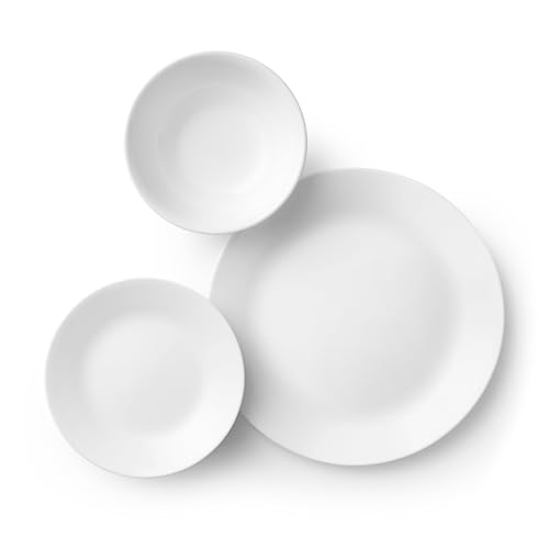 18-Piece Lightweight Corelle Dinnerware Set, Winter Frost White