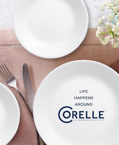18-Piece Lightweight Corelle Dinnerware Set, Winter Frost White