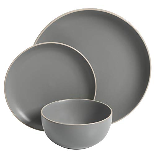 Gibson Home Rockaway 12-Piece Dinnerware Set in Grey