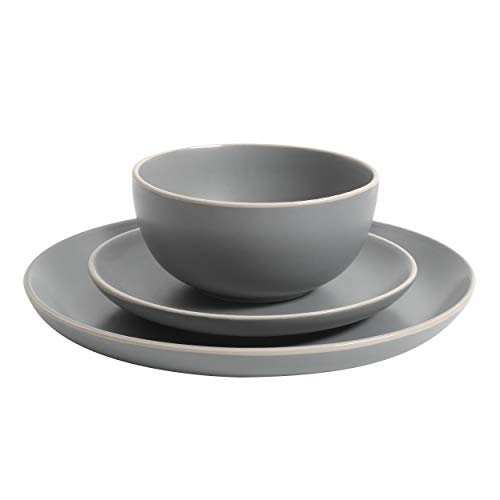 Gibson Home Rockaway 12-Piece Dinnerware Set in Grey