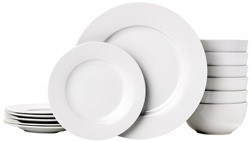 White 18-Piece Kitchen Dinnerware Set for 6 People