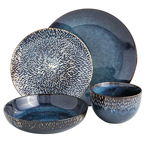 Gibson Elite Matisse Cobalt Blue Dinnerware Set (16pcs)