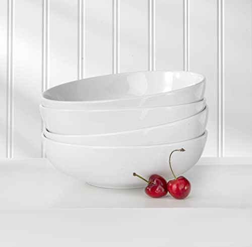 Classic White Porcelain Dinnerware and Serveware Set for 4
