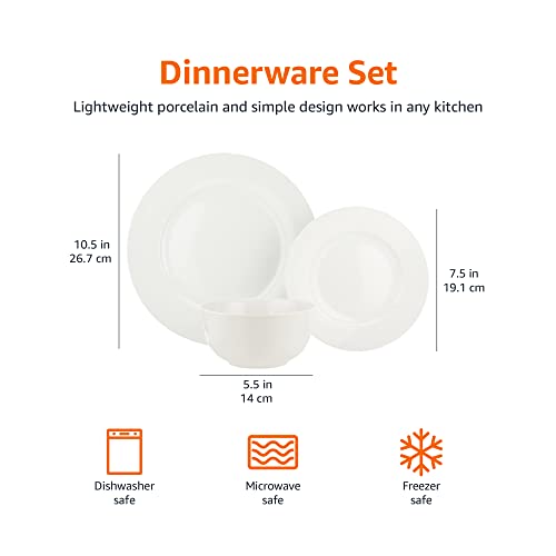 White 18-Piece Kitchen Dinnerware Set for 6 People
