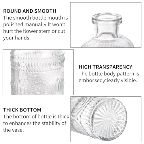Vintage Glass Bud Vases for Wedding Home Decor