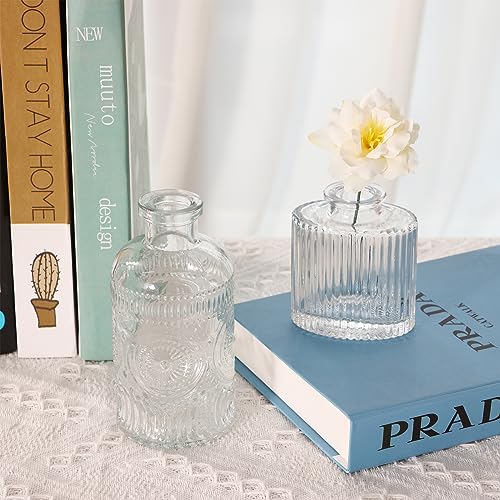 Vintage Glass Bud Vases for Wedding Home Decor