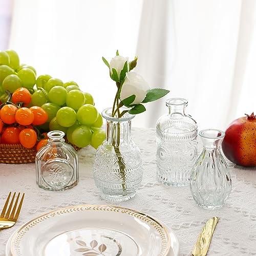 Vintage Glass Bud Vases for Wedding Home Decor
