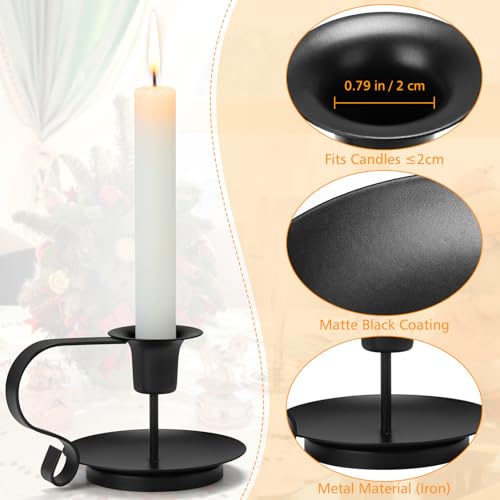 Black Candlestick Holders, Set of 2 Candle Holders