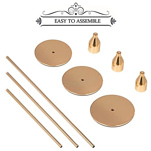 French Gold Taper Candlestick Holders Set for Table Centerpiece