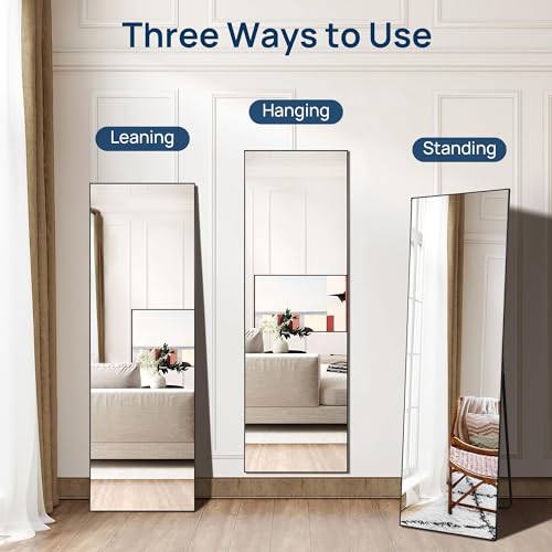 Large Full Length Mirror with Stand and Wall Mount