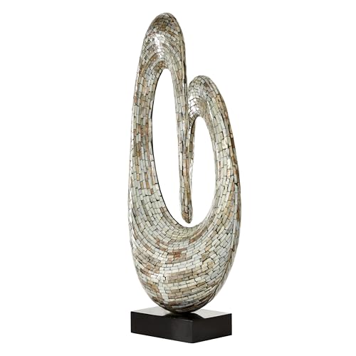 Mother of Pearl Shell Abstract Decorative Sculpture Swirl