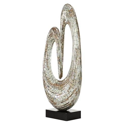 Mother of Pearl Shell Abstract Decorative Sculpture Swirl