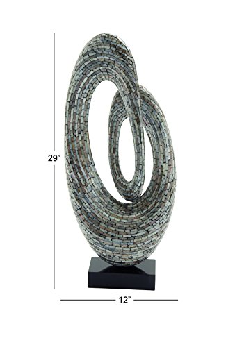 Mother of Pearl Shell Abstract Decorative Sculpture Swirl