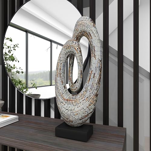 Mother of Pearl Shell Abstract Decorative Sculpture Swirl