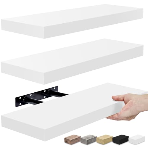 Sorbus White Floating Shelves Set for Home Decor