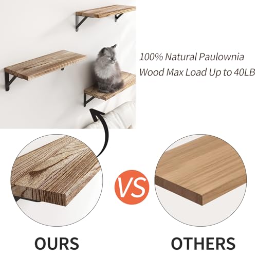 Rustic Wood Floating Shelves for Home Decor, 4 Sets