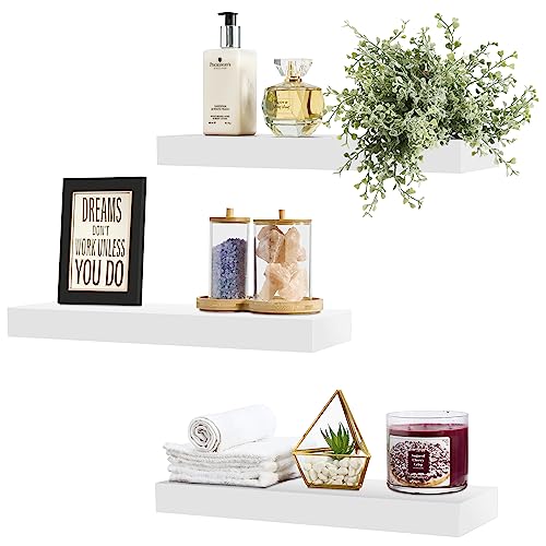Sorbus White Floating Shelves Set for Home Decor
