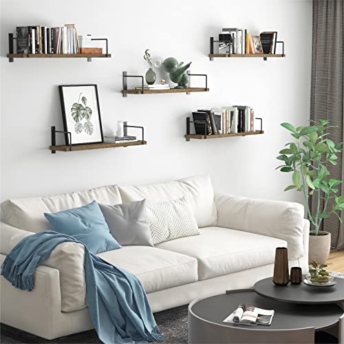 Rustic Wood Wall Shelves Set of 3
