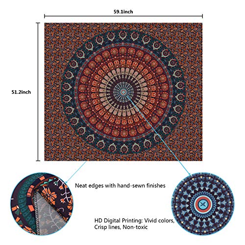 Bohemian Mandala Tapestry Hippie Wall Hanging for Bedroom