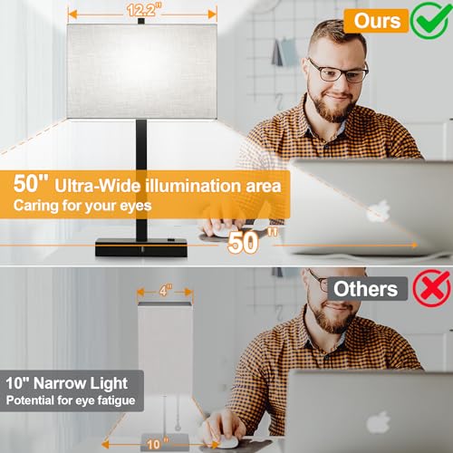 21" Set of 2 Touch Control Table Lamps with USB & AC Outlets